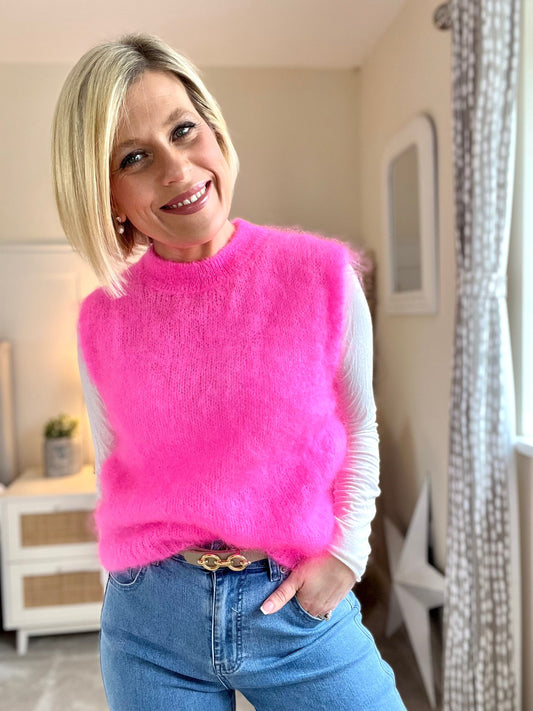 Anaïs Vest | Multiple Colours Knitwear French Edit Neon Pink
