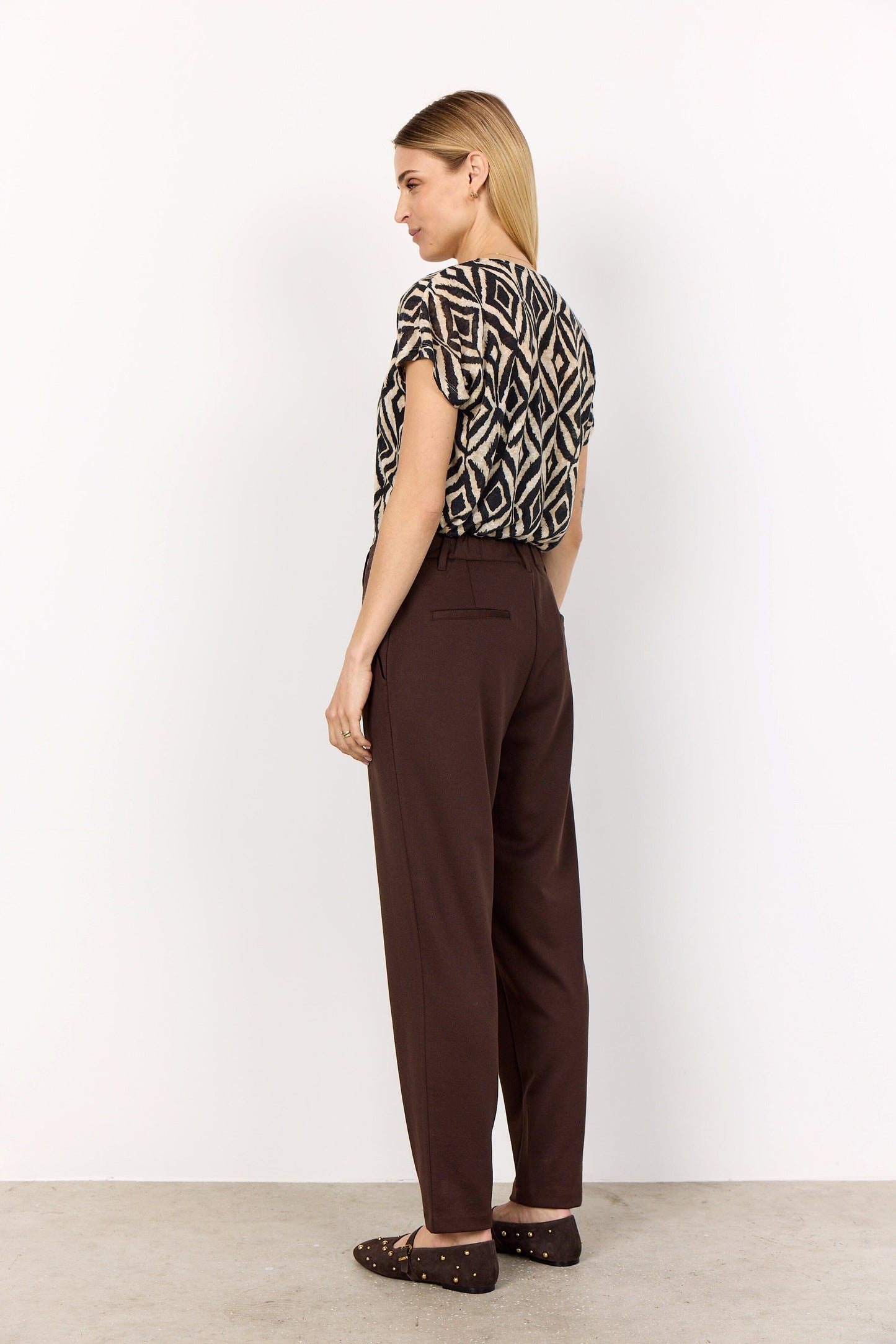 Aretha Top | Black Combi Blouse Soya Concept