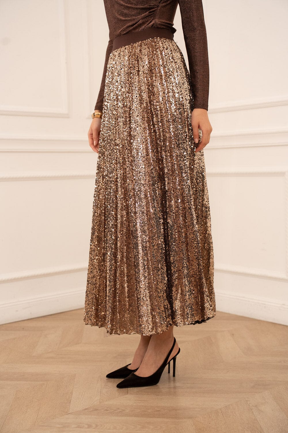 Belle Sequin Skirt | Chocolate Skirt Parisienne Collection