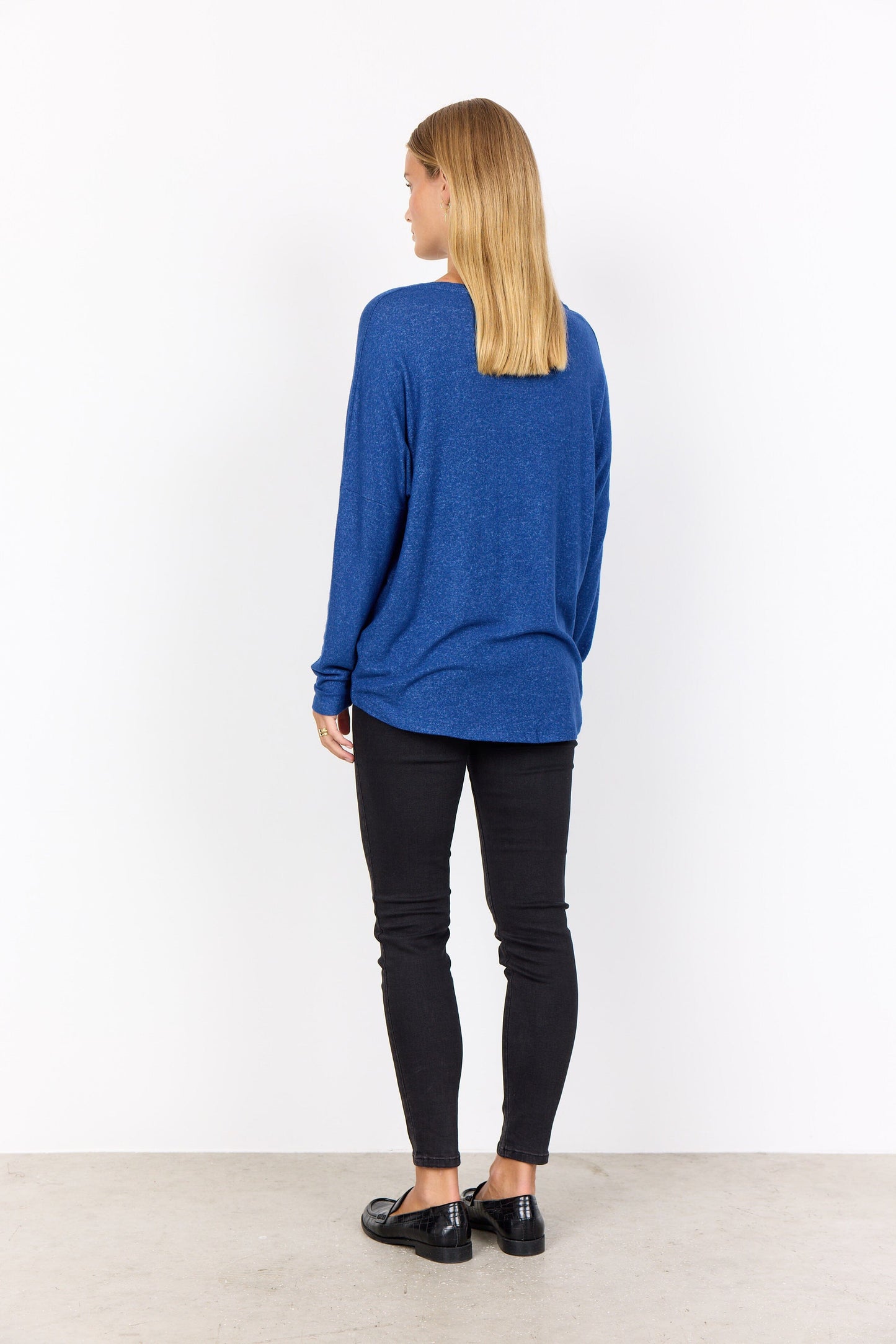Biara Blouse | Estate Blue Melange Blouse Soya Concept