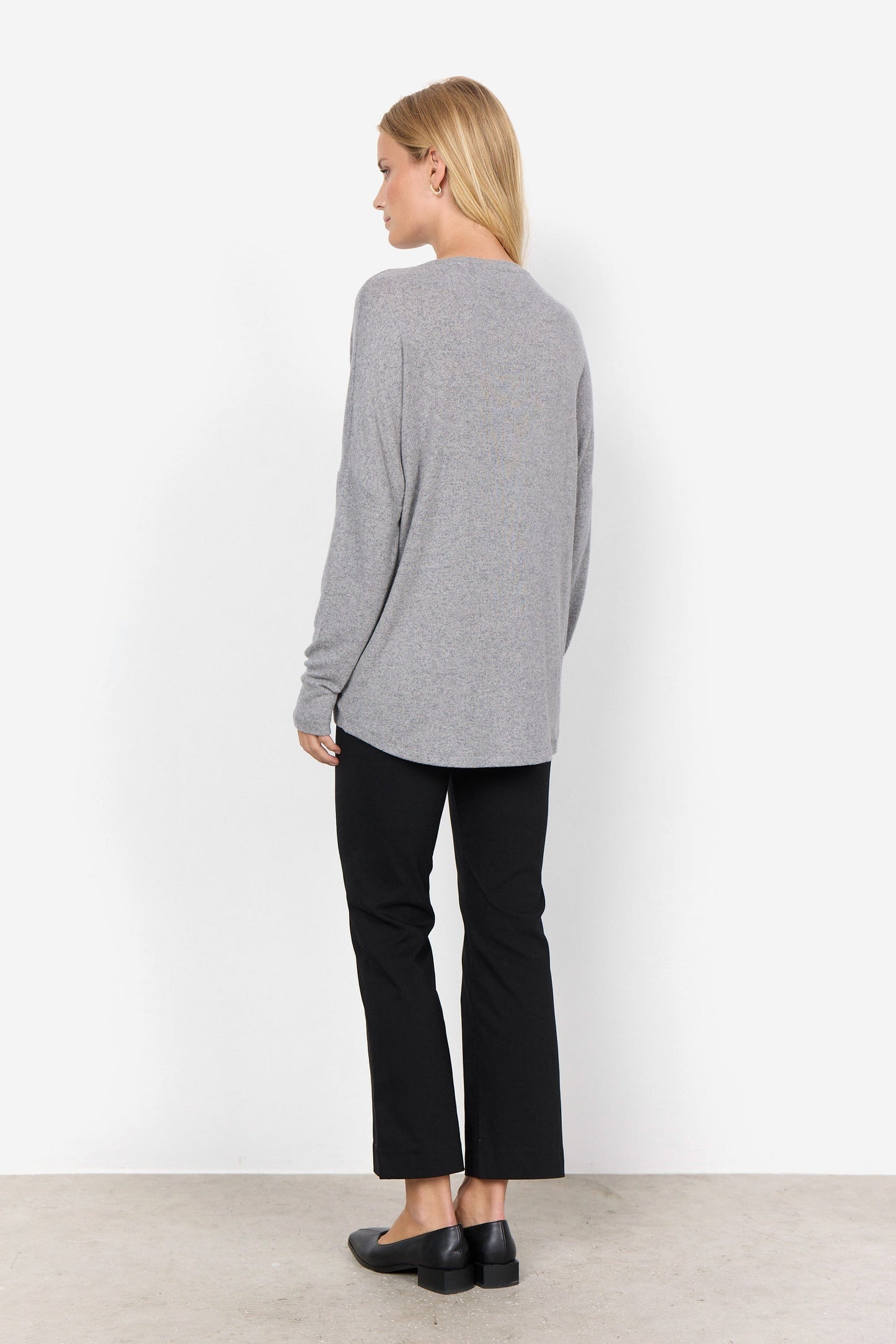 Biara Blouse | Medium Grey Melange Blouse Soya Concept