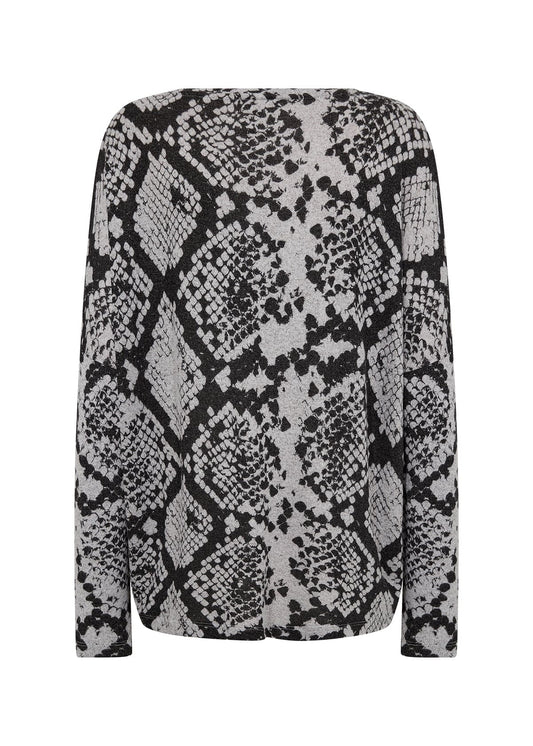 Biara Blouse | Medium Grey Pattern Blouse Soya Concept