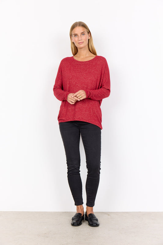 Biara Blouse | Red Melange Blouse Soya Concept