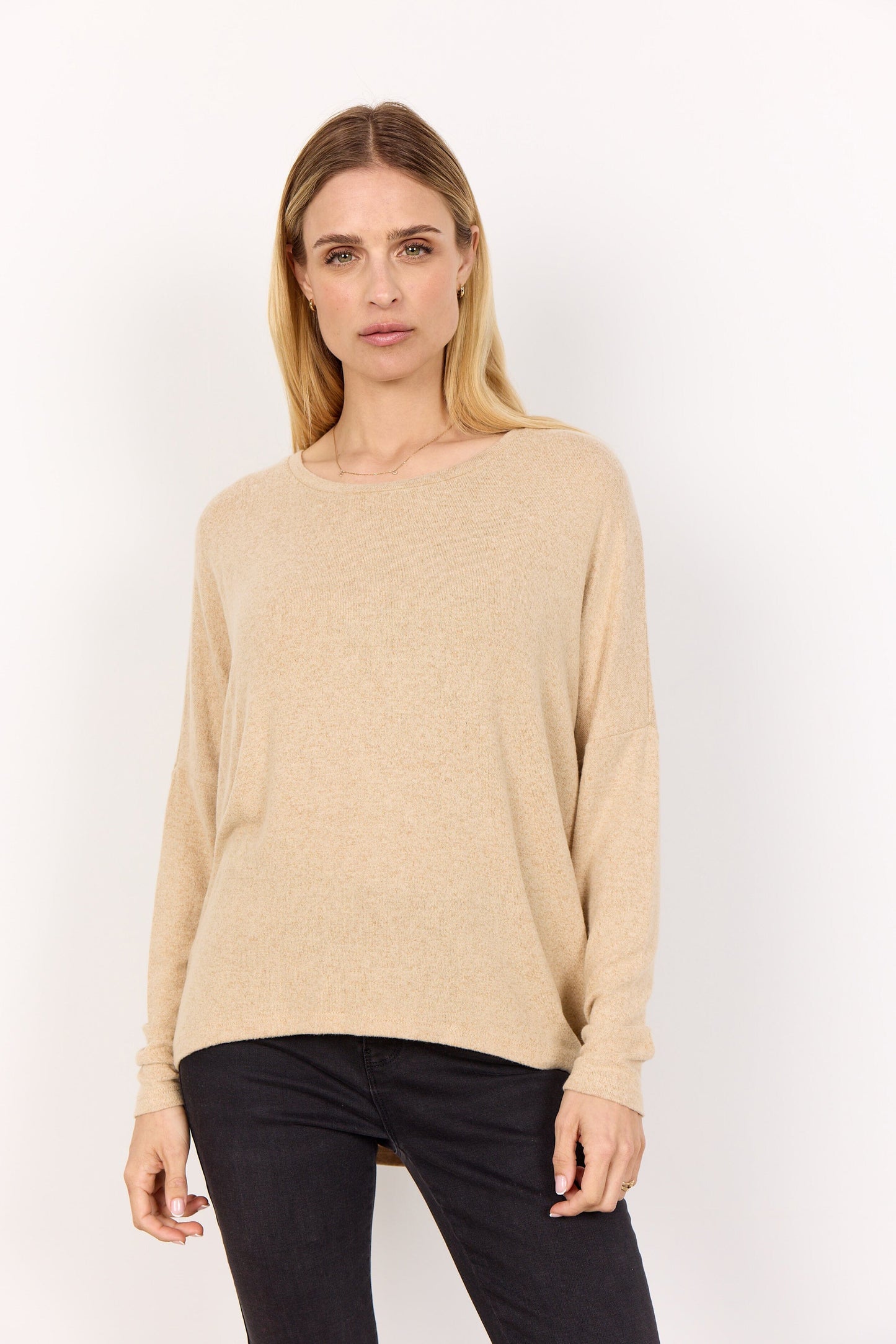 Biara Blouse | Sand Melange Blouse Soya Concept