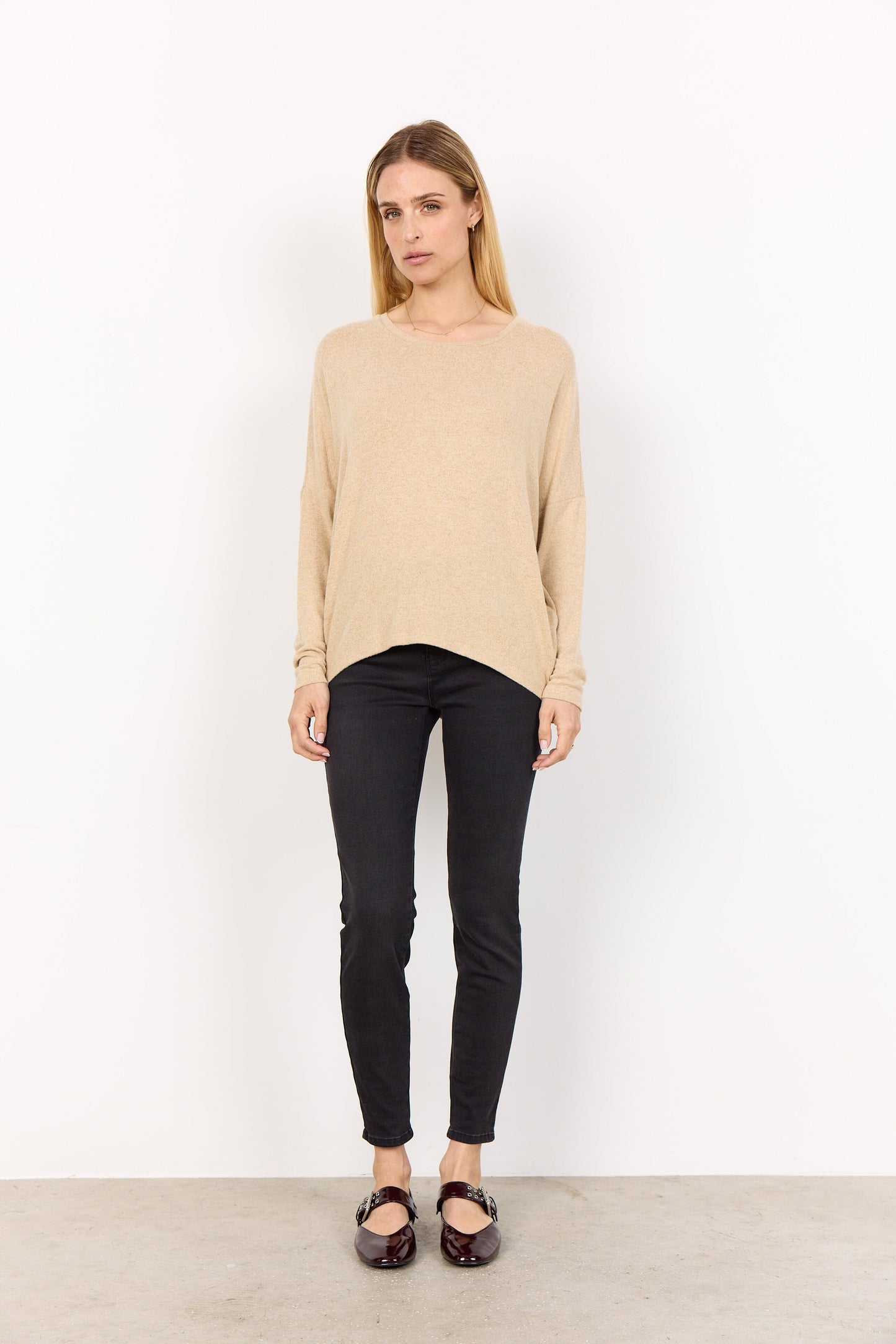 Biara Blouse | Sand Melange Blouse Soya Concept