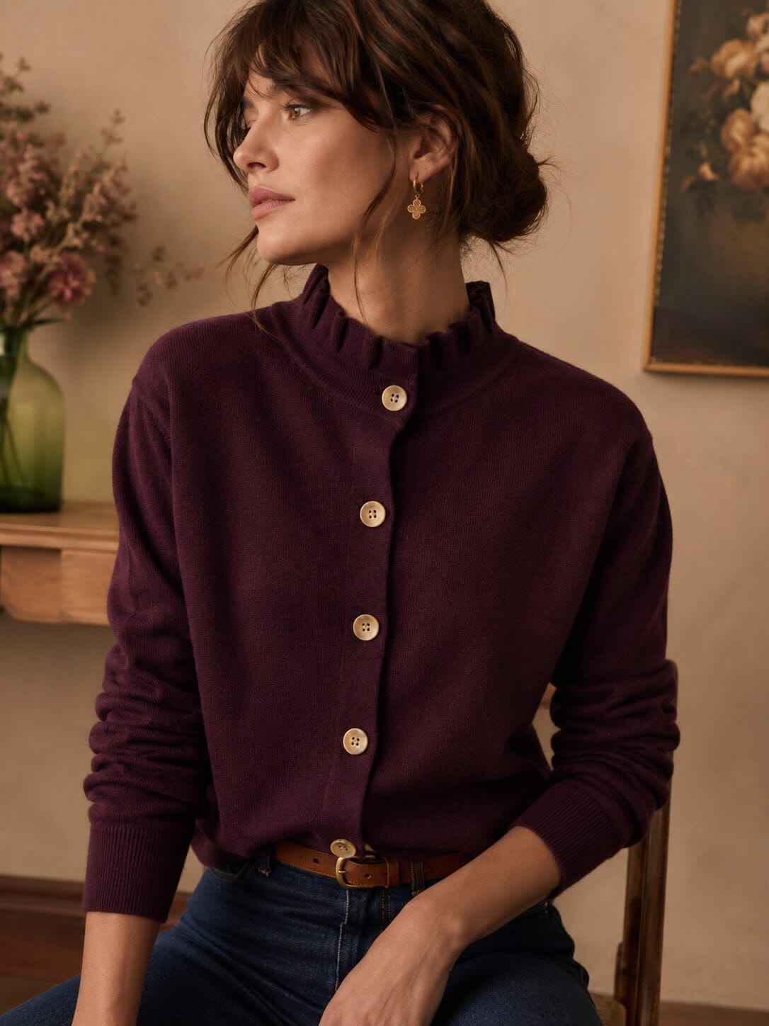 Bibibane Cardigan | 4 Colours Knitwear Parisienne Collection Bordeaux
