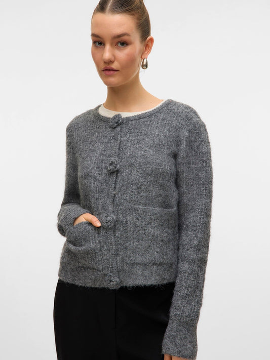 Blossom Cardigan | Medium Grey Cardigan Vero Moda