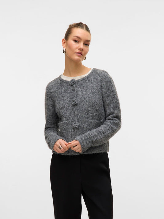 Blossom Cardigan | Medium Grey Cardigan Vero Moda