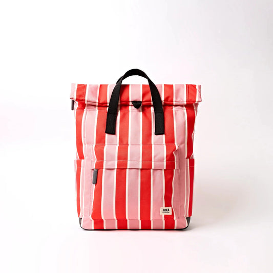 Canfield Canvas | Medium | Seaside Stripe Backpacks Roka