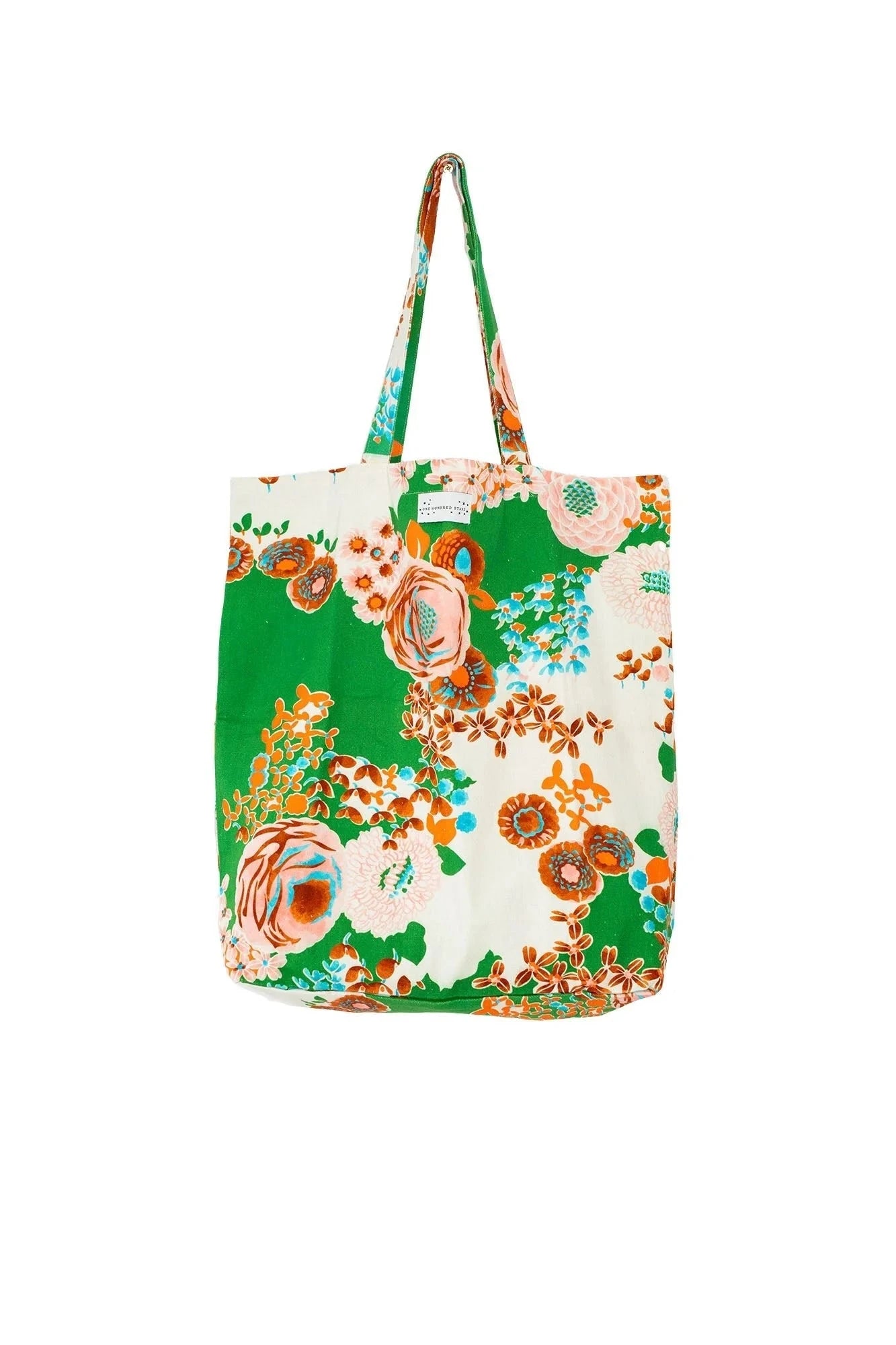 Canvas Bag | Kitsch Bouquet | Green Handbags One Hundred Stars