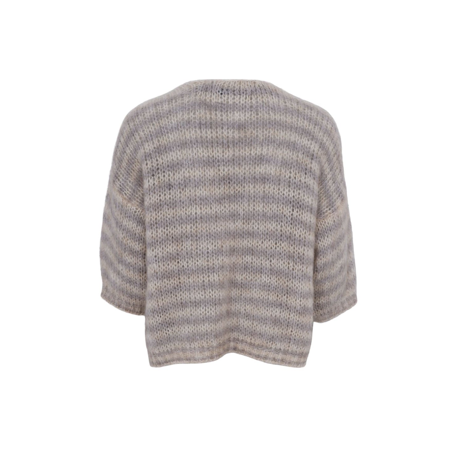 Casey Striped Cardigan | Natural Knitwear Black Colour 