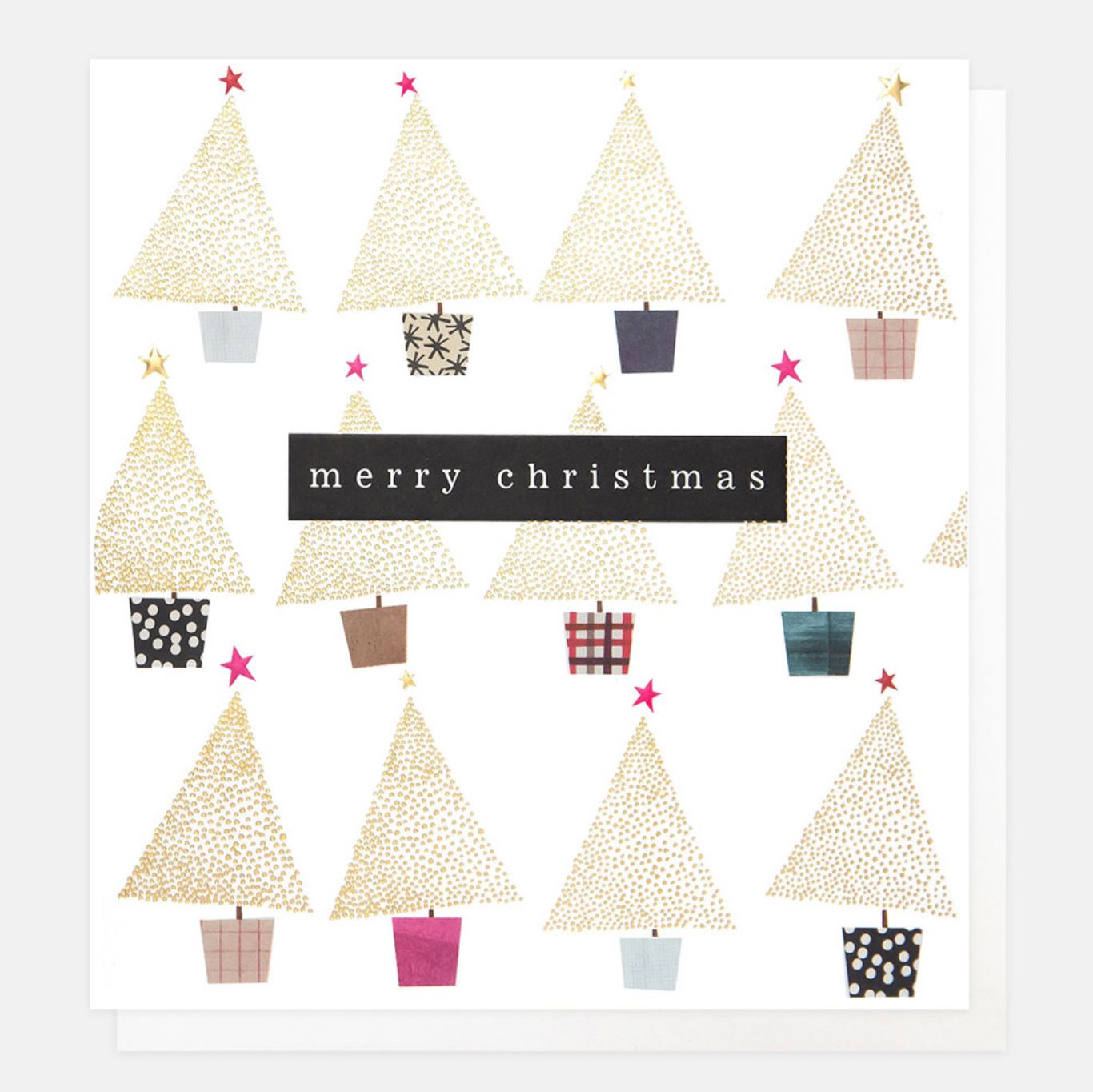 Christmas Card | Gold Dotty Trees Greeting card Caroline Gardner