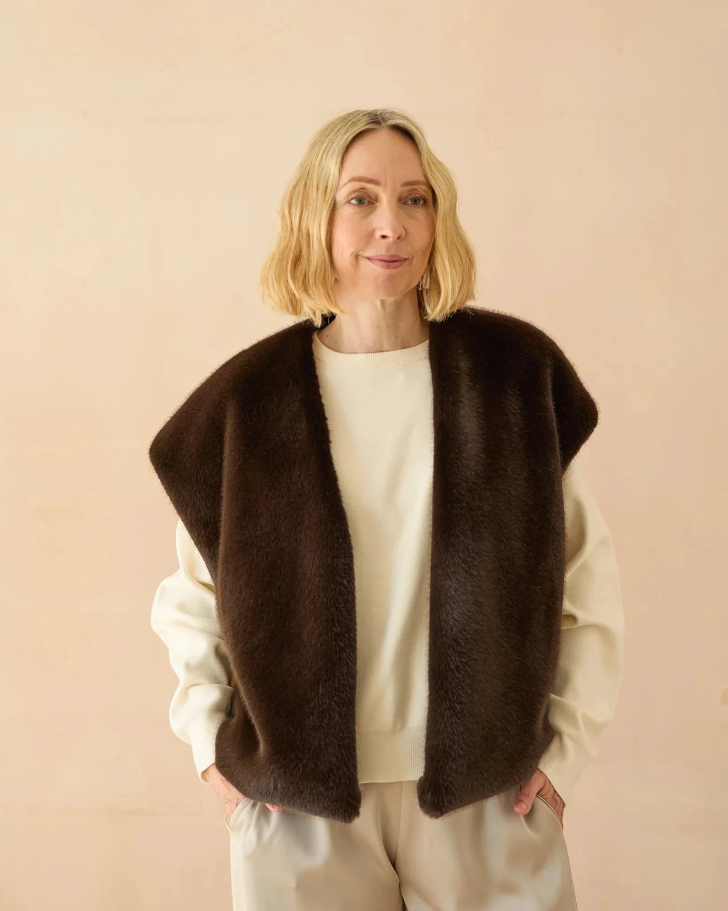 Claire Gilet | Cocoa Gilet Chalk
