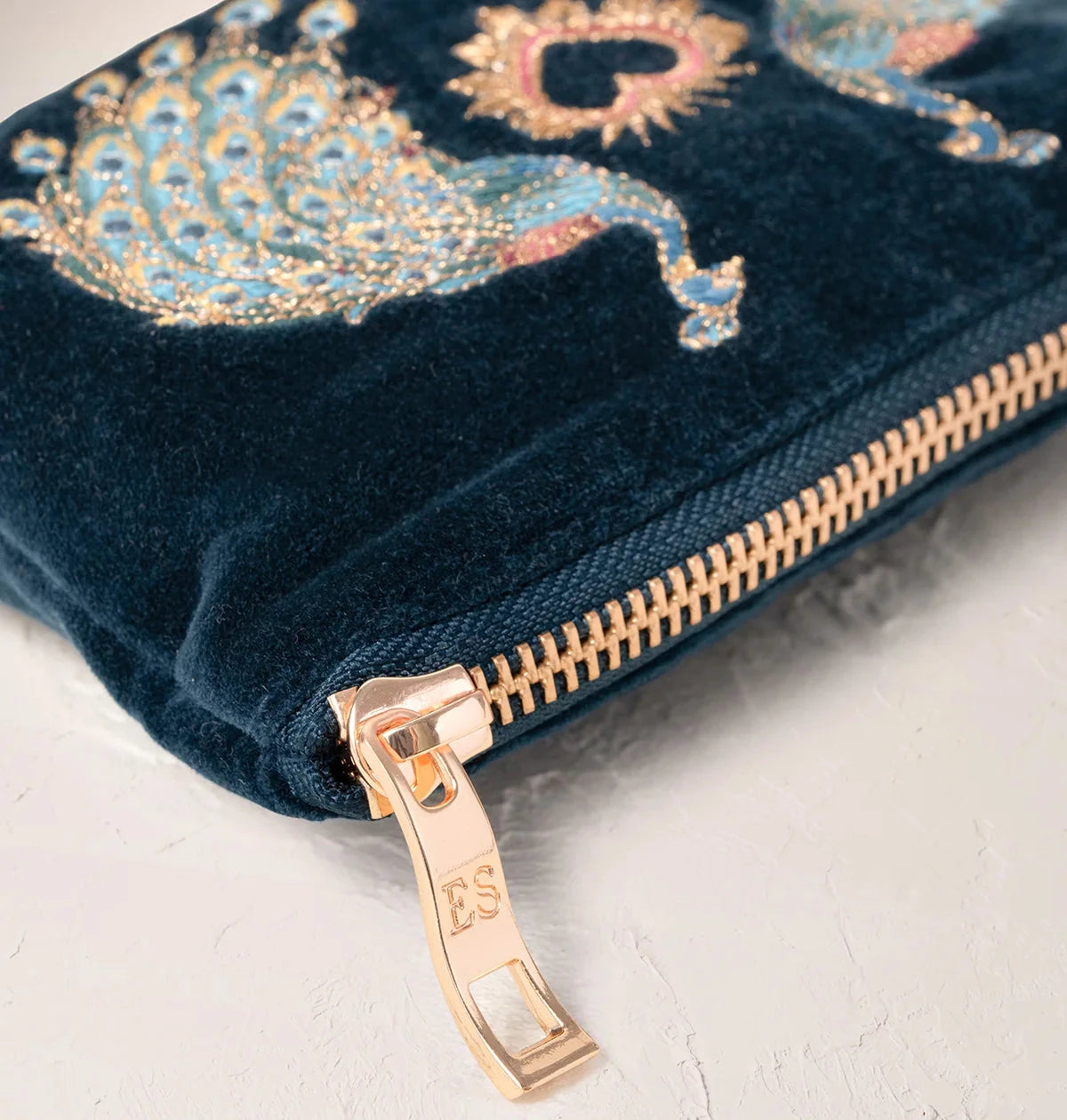 Coin Purse | Peacock Floral | Ink Blue Purse Elizabeth Scarlett