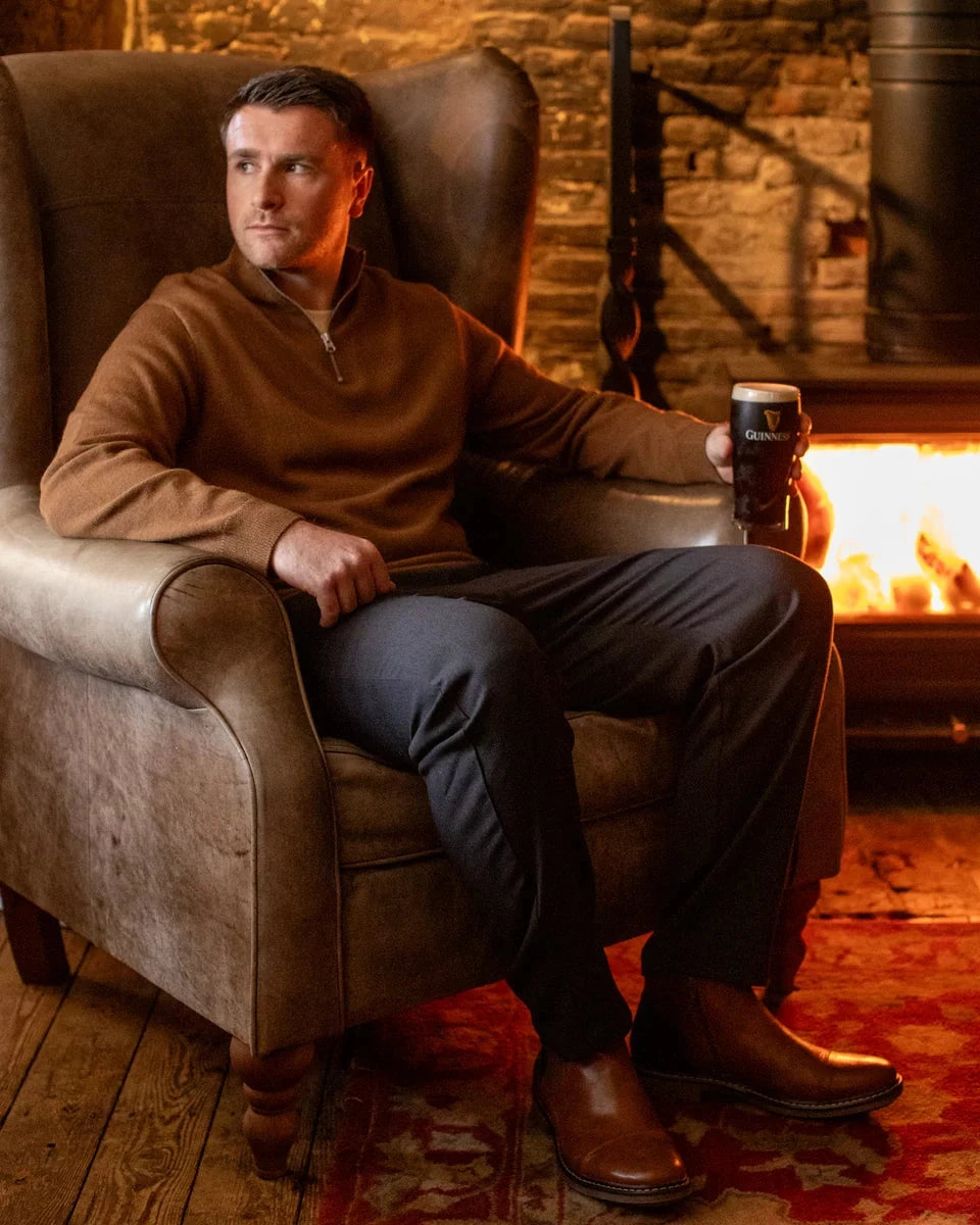 Connor Quarter Zip | Hazelnut Shirts & Tops Chalk
