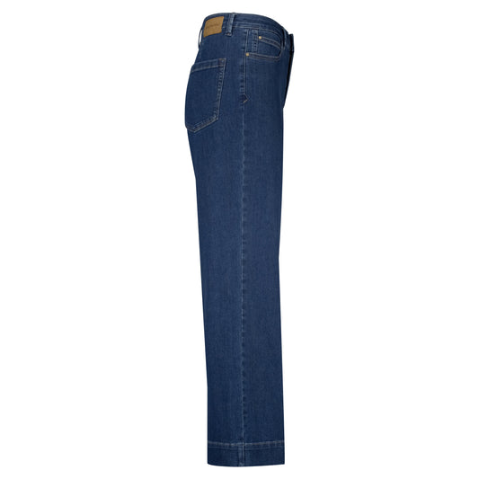 Conny Denim Jeans | Dark Blue Pants Red Button
