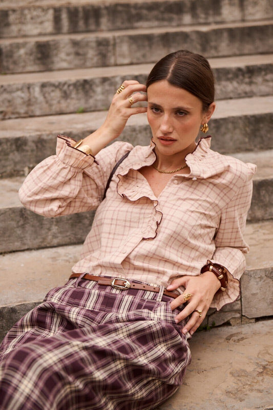 Cora Shirt | Burgundy Shirt Parisienne Collection