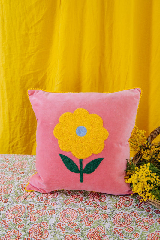 Cushion | Flower | Pink Pouch Pink Lemons