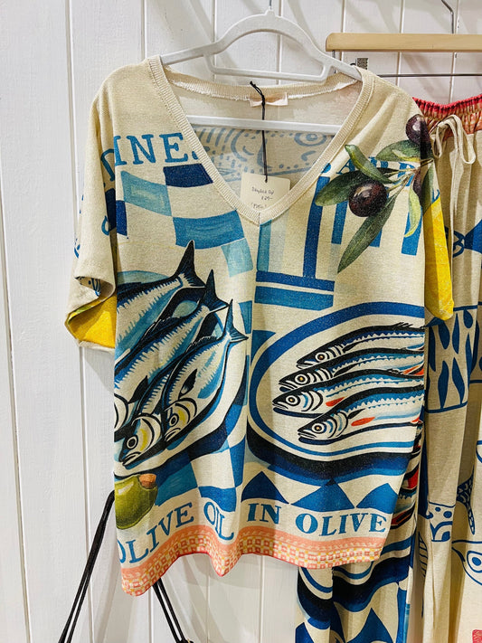 Dayana Top | Multiple Shirt Parisienne Collection Fish