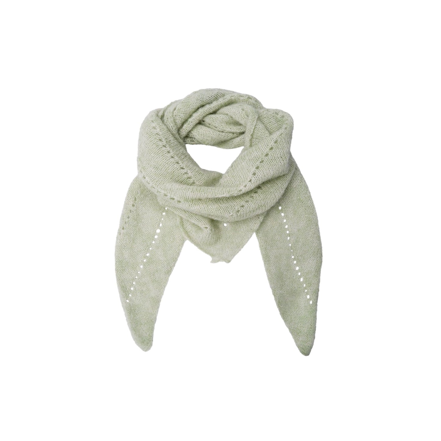 Dell Knitted Mini Scarf | Sage Green Scarves Black Colour