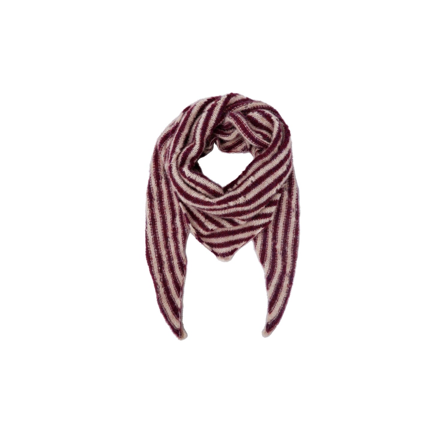 Dell Knitted Mini Stripe Scarf | Plum Scarves Black Colour