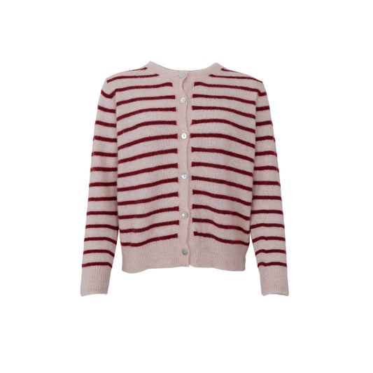 Dell Stripe Cardigan | Wine Cardigan Black Colour