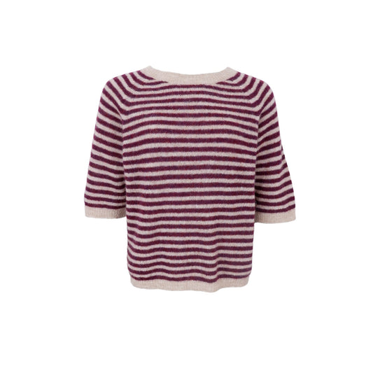 Dell Striped Jumper | Plum Jumper Black Colour