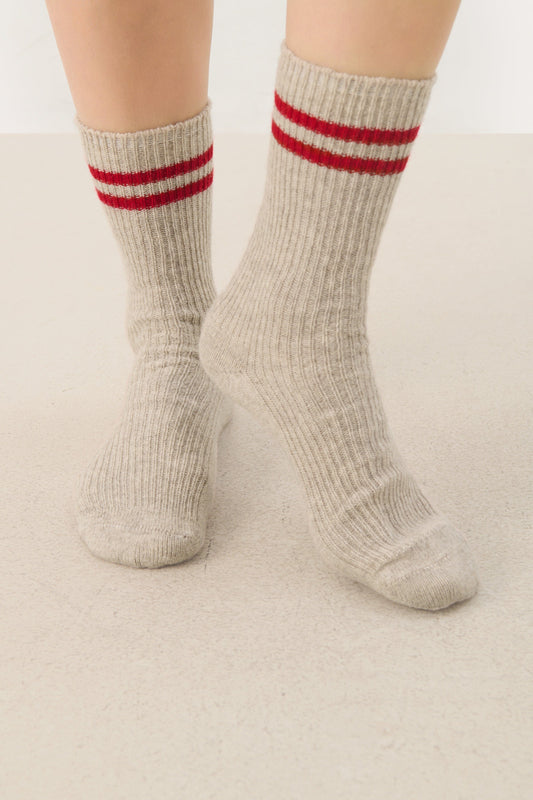 Dorin Socks | Natural Melange Stripe Socks Part Two
