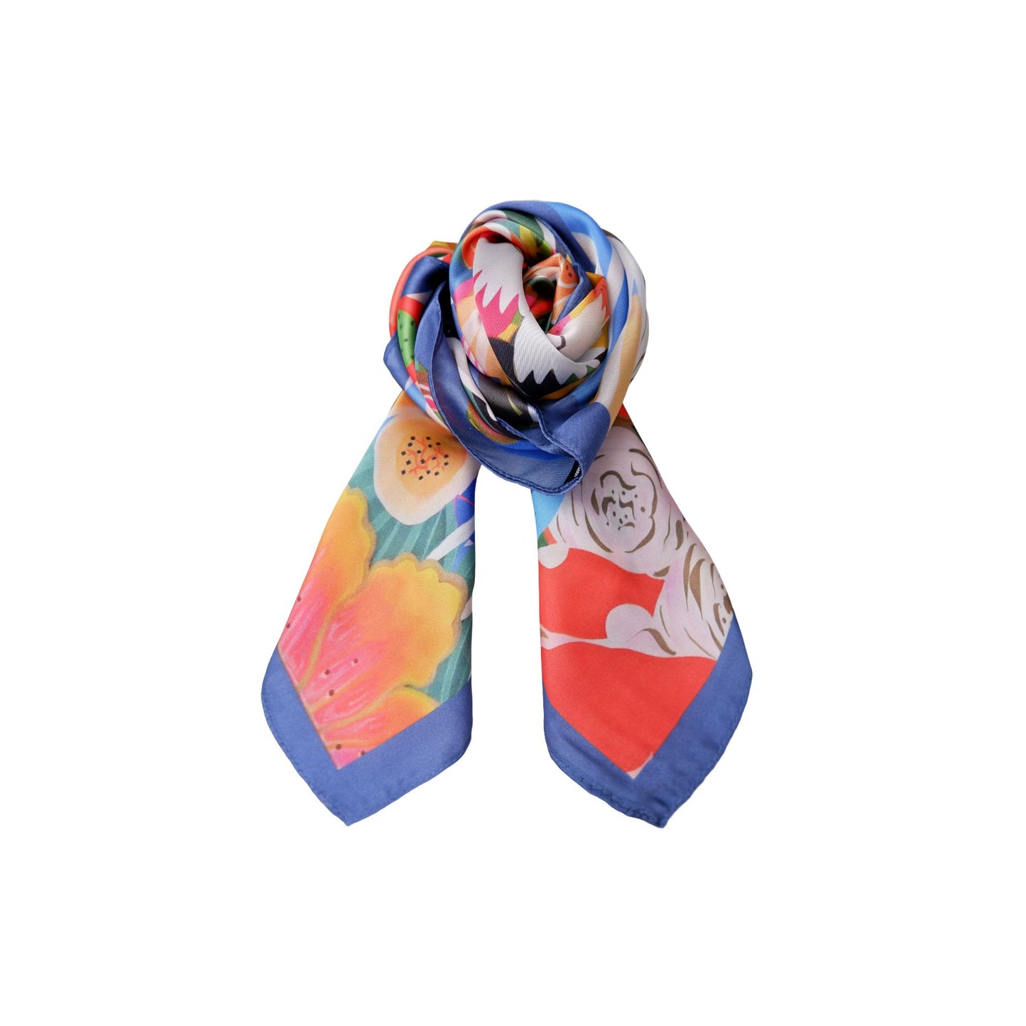 Eden Mini Scarf | Multi Blue Scarves Black Colour