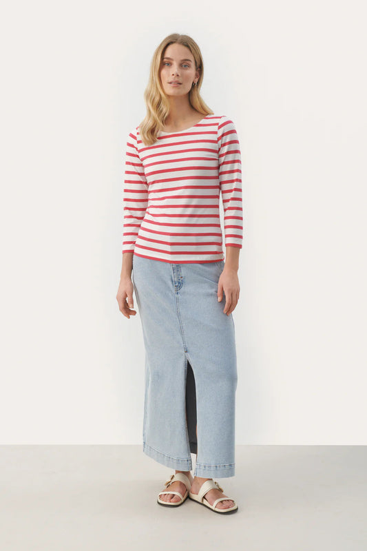 Emel Stripe Top | Claret Red Shirts & Tops Part Two 