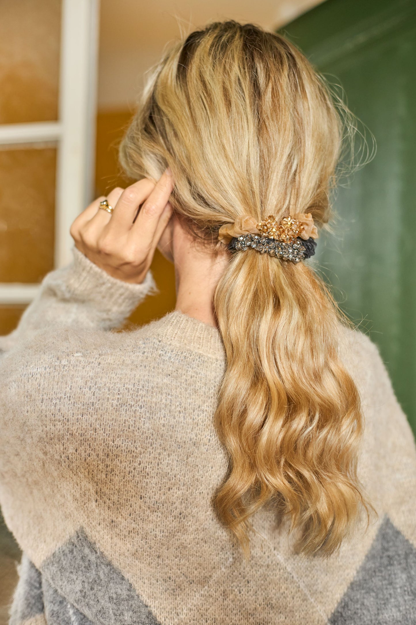 Emina Mini Scrunchie | 2 Colours Hair Accessories Black Colour