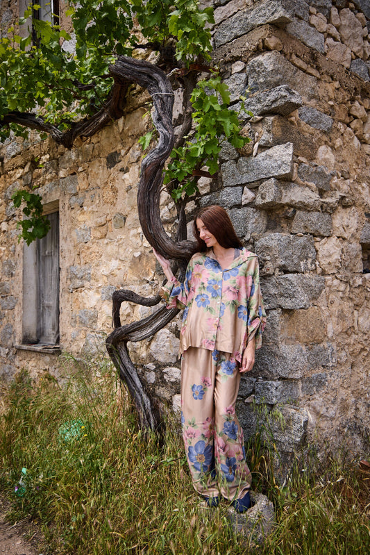 Emme Flower Pants | Frappe Leggings Black Colour