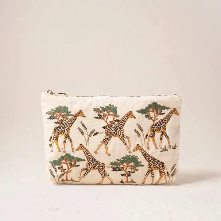 Everyday Pouch | Giraffe Herd | Cream Purse Elizabeth Scarlett