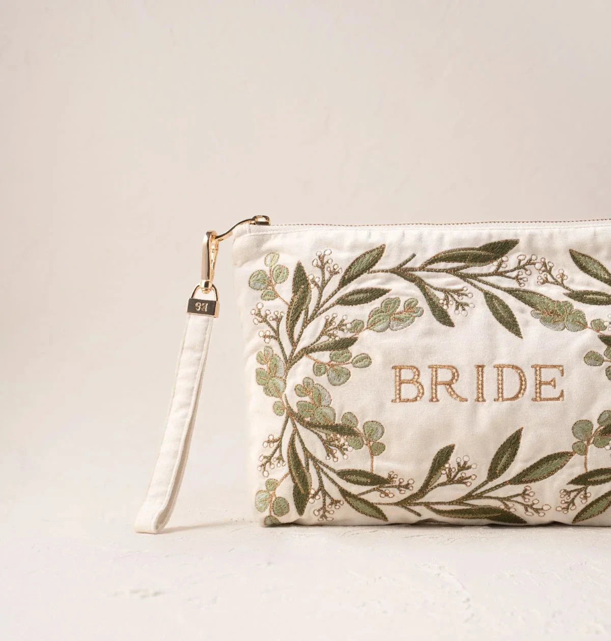 Everyday Pouch | Olive Branch | Bride | Cream Make up Bag Elizabeth Scarlett
