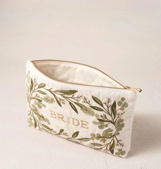 Everyday Pouch | Olive Branch | Bride | Cream Make up Bag Elizabeth Scarlett