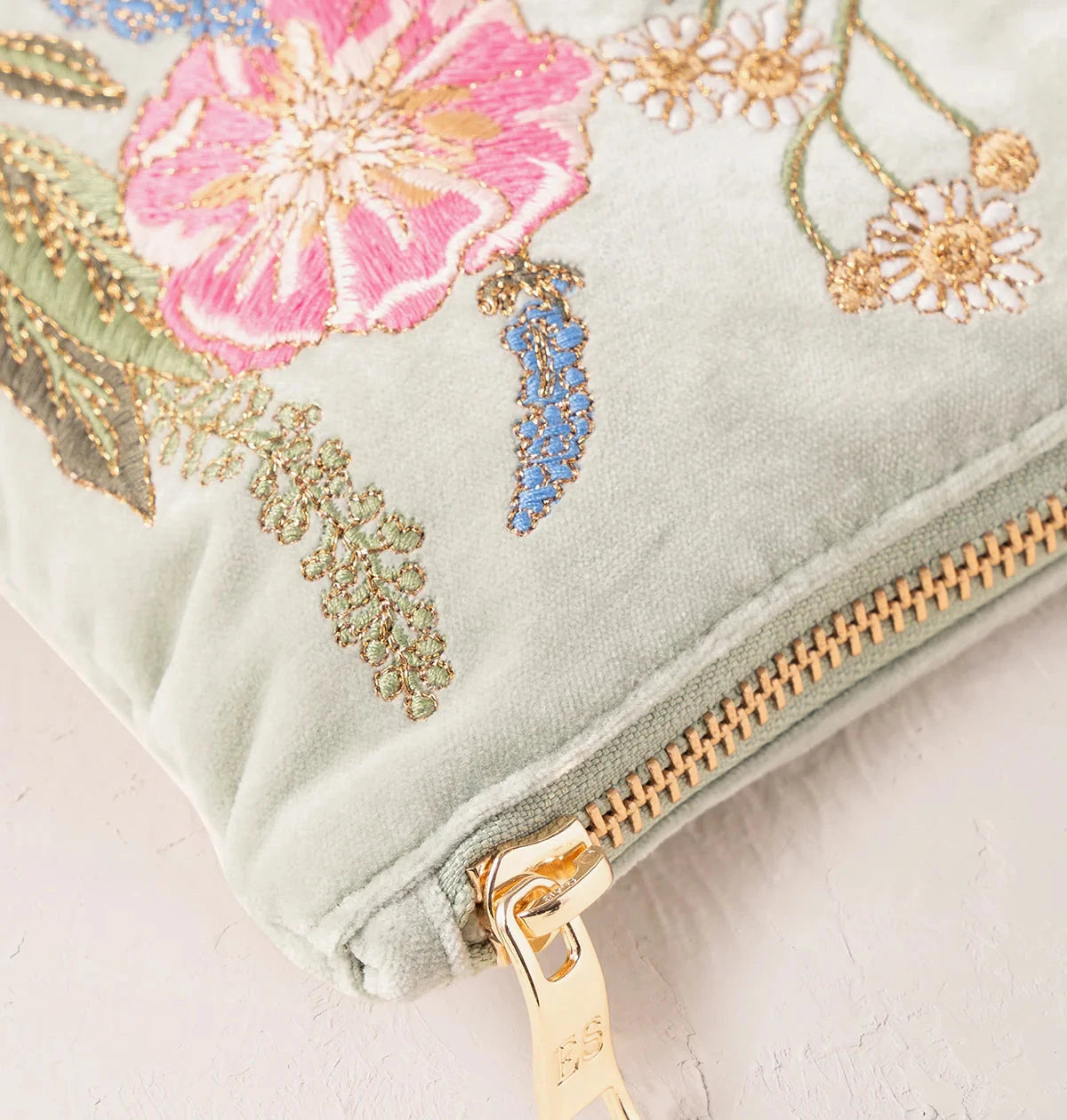 Everyday Pouch | Pressed Flowers | Sage Make up Bag Elizabeth Scarlett