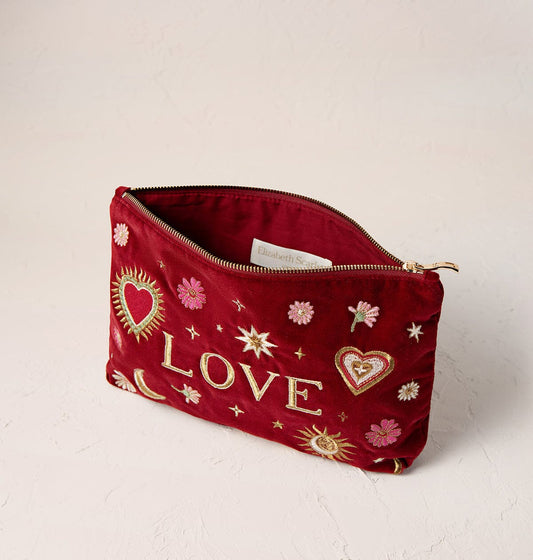 Everyday Velvet Pouch | Love Charm | Rouge Clutch bag Elizabeth Scarlett