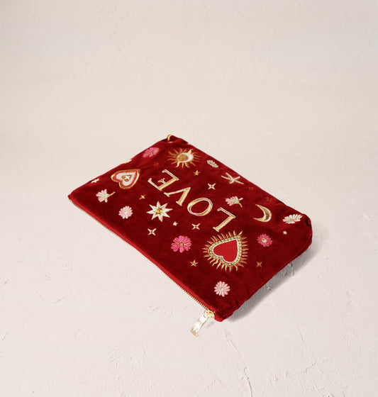 Everyday Velvet Pouch | Love Charm | Rouge Clutch bag Elizabeth Scarlett