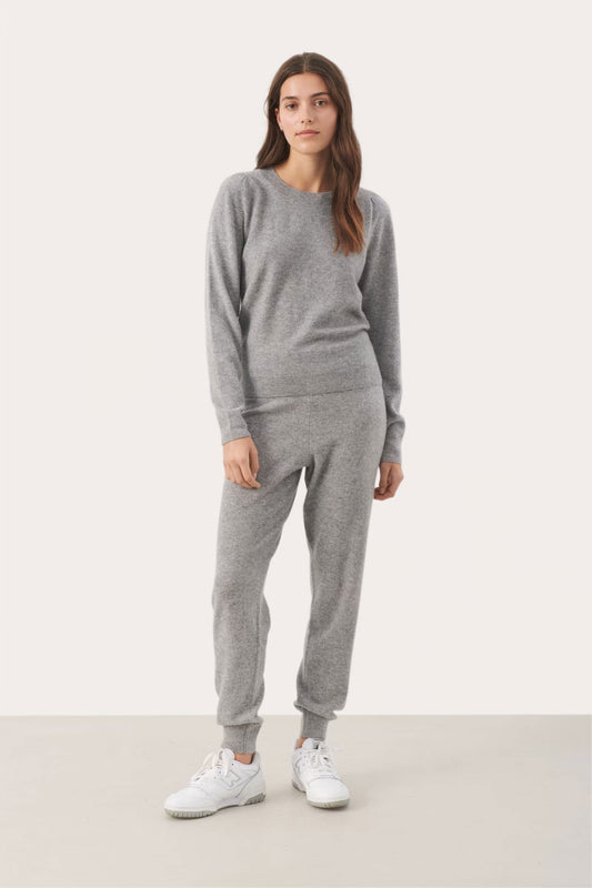 Evina Cashmere Knit | Grey Melange Pullover Part Two
