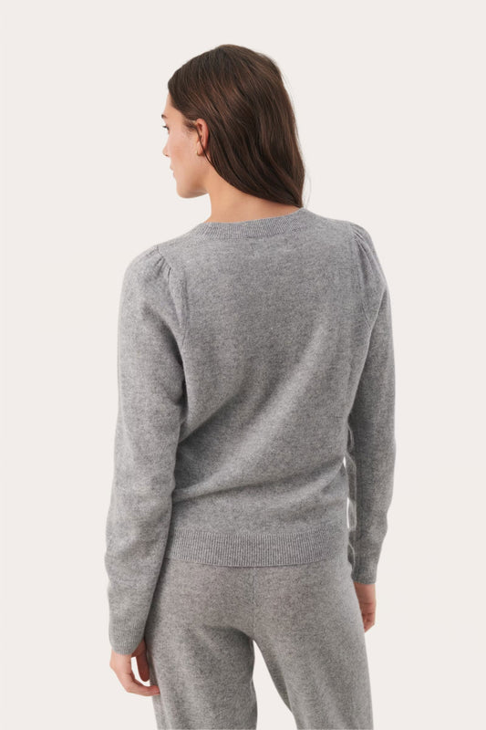 Evina Cashmere Knit | Grey Melange Pullover Part Two