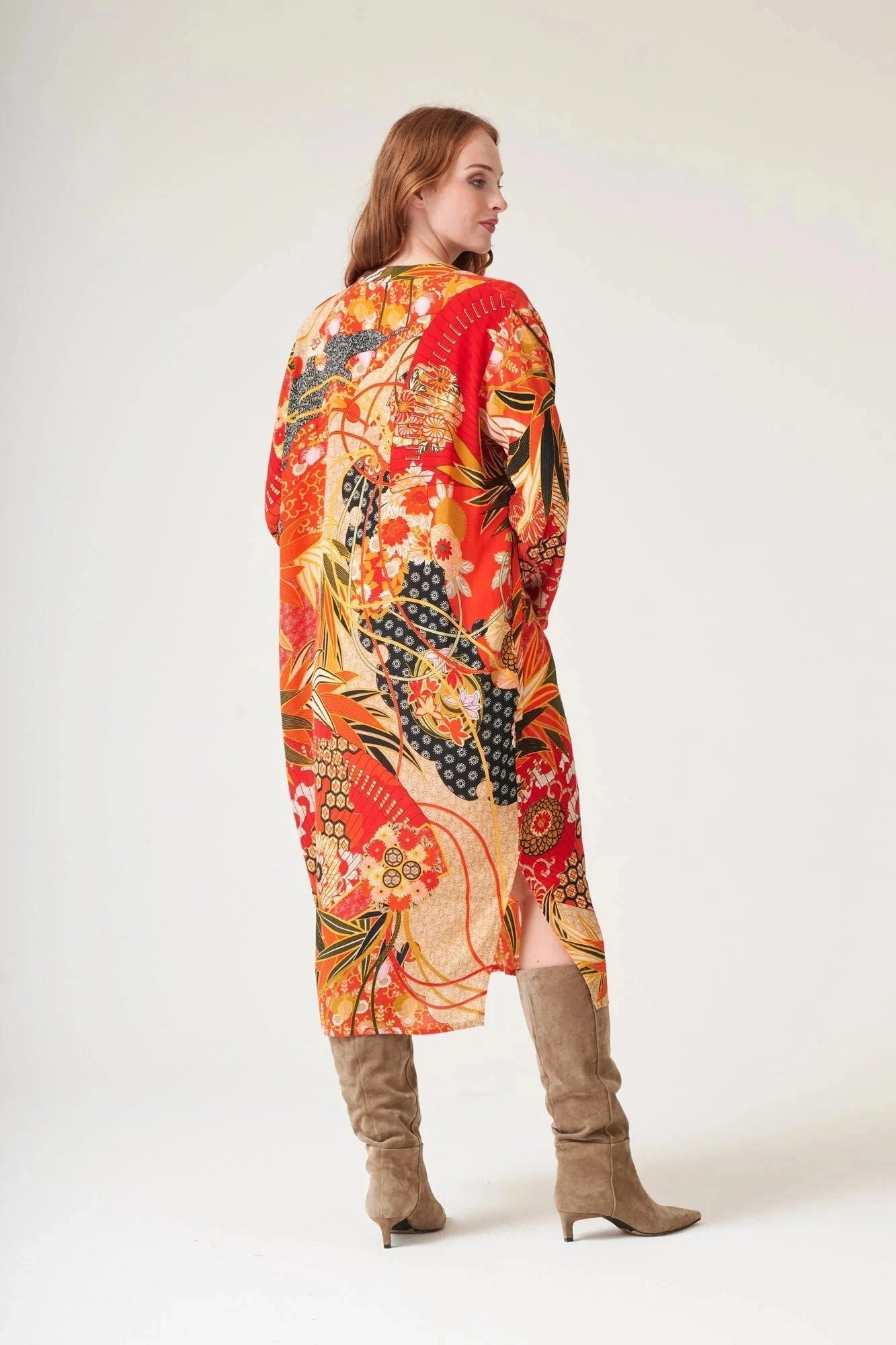 Fans Midi Dress | Scarlet Dress One Hundred Stars