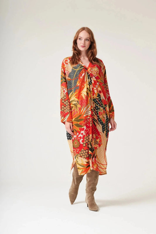 Fans Midi Dress | Scarlet Dress One Hundred Stars