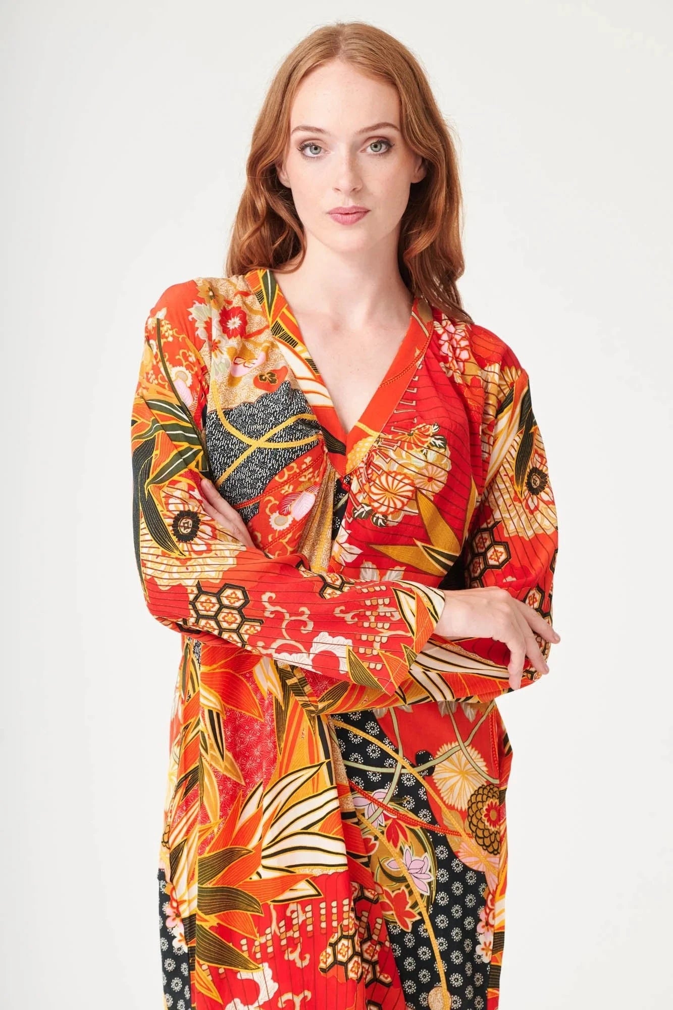 Fans Midi Dress | Scarlet Dress One Hundred Stars