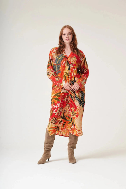 Fans Midi Dress | Scarlet Dress One Hundred Stars