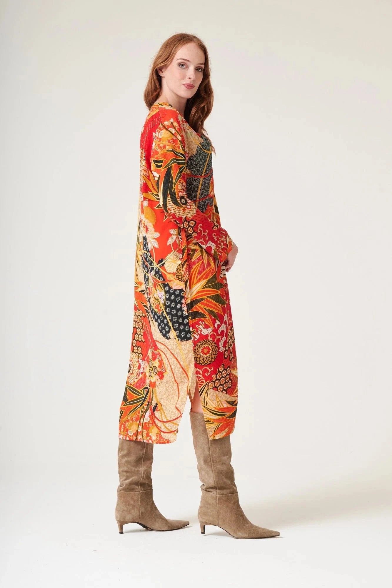 Fans Midi Dress | Scarlet Dress One Hundred Stars