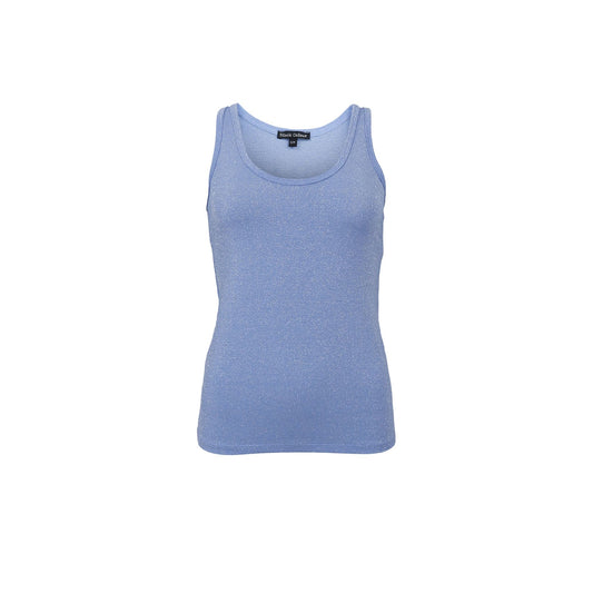 Faye Lurex Top | Light Blue Shirts & Tops Black Colour