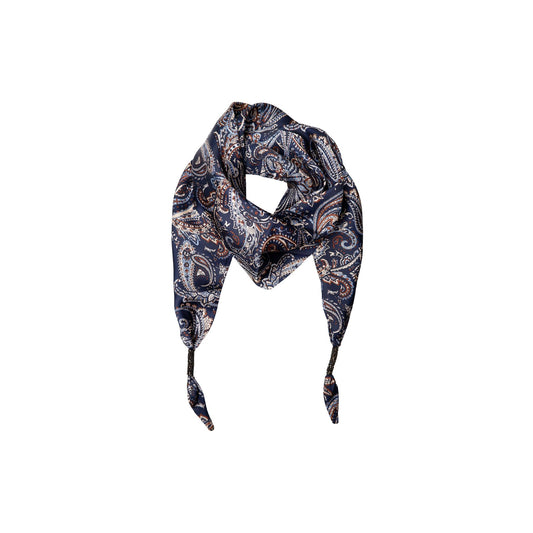 Fenella Scarf | Navy Paisley Scarves Black Colour
