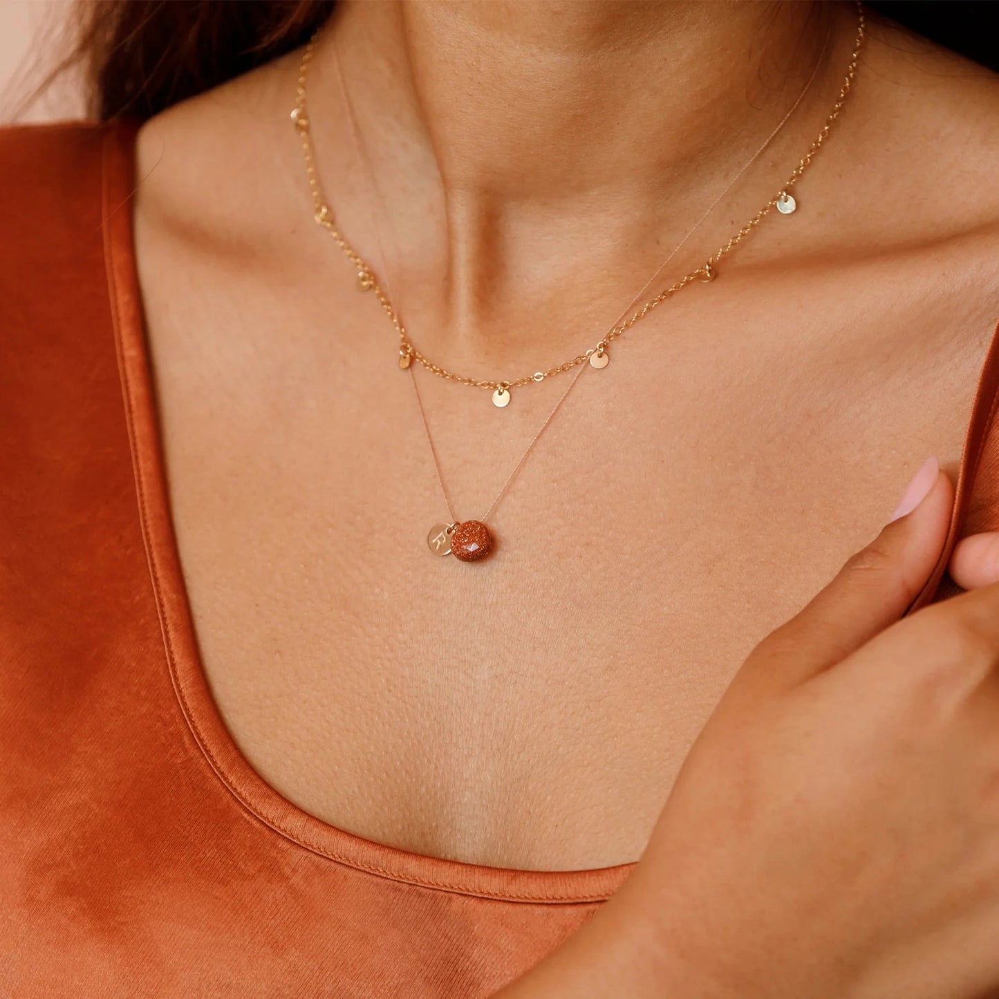 Fine Cord Necklace | Goldstone Necklaces Wanderlust Life