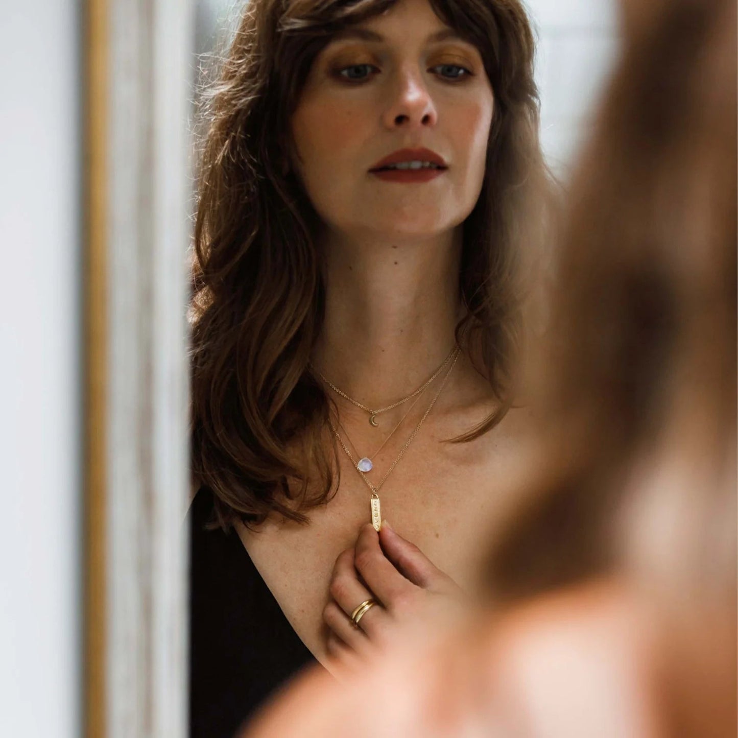 Fine Cord Necklace | Rainbow Moonstone Necklaces Wanderlust Life