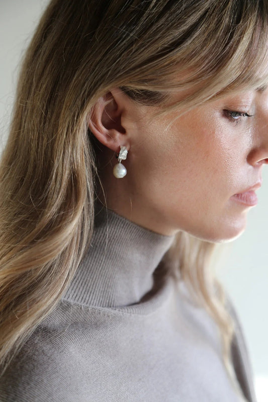 Freshwater Pearl Earrings | Silver Earrings Tutti & Co